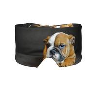 Bouledogue anglais à genoux,Masque pour les yeux bloquant la lumière Cache-yeux et cache-oreilles pour le sommeil