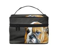 Bouledogue Anglais agenouillé, Trousse de Maquillage Trousse à cosmétiques Trousse de Toilette de Voyage Portable Trousse à Crayons