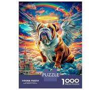 Bouledogue Anglais Puzzle 1000 Pièces, Puzzles Difficiles Adaptés Aux Adultes Et Aux Enfants, Jeu De Défi Intellectuel 52x38cm/1000pcs