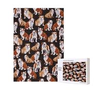 Bouledogue Anglais,Puzzle Familial en Bois de 300 pièces pour Adultes et Adolescents