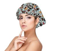 Bouledogue Chihuahua Sibérien Amour Coeur Patte,Bonnet de nuit en satin pour adulte - Bonnet de nuit élastique pour femme, couvre-cheveux de nuit
