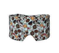 Bouledogue Chihuahua Sibériens Amour Coeur Patte,Masque pour les yeux bloquant la lumière Cache-yeux et cache-oreilles pour le sommeil