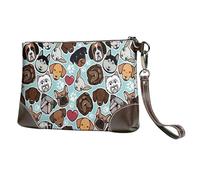 Bouledogue Chihuahua Sibériens Amour Coeur Patte,Sacs à Main en Cuir PU pour Femmes, Pochette à Fermeture éclair, Portefeuille, Sac à Main avec dragonne