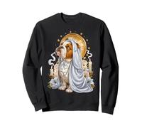 Bouledogue Coquette Catholique Sacrée Vintage Kitsch Rose Bougies Sweatshirt