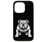 Bouledogue Dur Noir et Blanc Vector Dog Face Portrait Art Coque pour iPhone 13 Pro