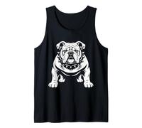 Bouledogue Dur Noir et Blanc Vector Dog Face Portrait Art Débardeur