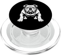 Bouledogue Dur Noir et Blanc Vector Dog Face Portrait Art PopSockets PopGrip pour MagSafe
