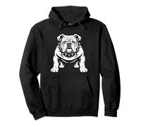 Bouledogue Dur Noir et Blanc Vector Dog Face Portrait Art Sweat à Capuche