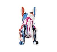 HOME DECO FACTORY Sculpture Bulldog céramique coulures 20 cm HD1317 Multicolore