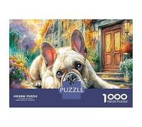 Bouledogue Français 1000 Pièces Jeu De Réflexion Avancé en Carton Solide pour Muscler Son Cerveau Ville Bulldog Parfait comme Activité De Vacances Et Puzzle Offert en Cadeau 38x26cm/1000pcs