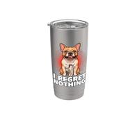 Bouledogue français amusant I Regret Nothing Gobelet isotherme en acier inoxydable double paroi