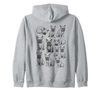 Bouledogue français années 90 Style Tatouage rétro Graphique Y2K Sweat à Capuche