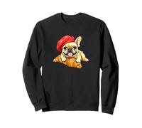 Bouledogue français avec béret Croissant drôle Frenchie Dog Mom Sweatshirt