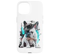 Bouledogue français avec chapeau Urban Street Art Coque pour iPhone 15