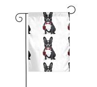 Bouledogue français buvant du vin rouge Image Drapeau de jardin Décoration de cour 12x18 pouces pour balcon de terrasse de jardin