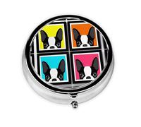 Bouledogue français coloré, ce petit pilulier rond à trois compartiments est parfait pour stocker des médicaments quotidiens, des vitamines et en déplacement.