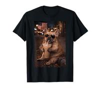 Bouledogue français Cool Buvant du café glacé Mignon Chien Meme Humour T-Shirt