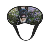 Bouledogue français debout dans un motif floral,Masques de sommeil occultants, cache-yeux couvrants, masques de sommeil anti-lumière