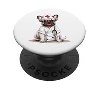 Bouledogue français Docteur Chiot PopSockets PopGrip Adhésif