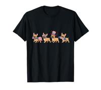 Bouledogue français Drapeau américain USA Memorial Day 4 Juillet T-Shirt
