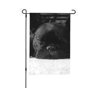 Bouledogue français,Drapeau de jardin décoratif double face pour intérieur et extérieur, 30 x 45 cm