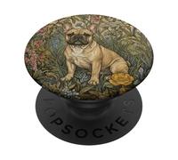 Bouledogue français Fauve Doux dans Un Vieux Jardin Anglais PopSockets PopGrip Adhésif
