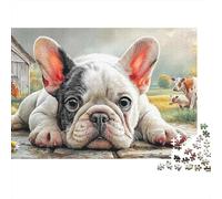 Bouledogue Français Ferme Puzzle pour Adultes Puzzle 1000 Pièces Papier Relaxation Famille Décoration Cadeau 52x38cm/1000pcs