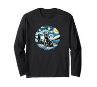 Bouledogue français français papa maman Van Gogh Starry Night Style Manche Longue