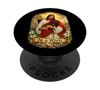 Bouledogue français Frenchie Il est ressuscité Résurrection de Pâques PopSockets PopGrip Adhésif