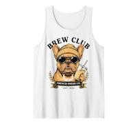 Bouledogue français Hipster Café glacé Club Humour Débardeur