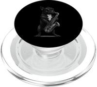 Bouledogue français jouant du saxophone jazz pour amoureux des chiens PopSockets PopGrip pour MagSafe