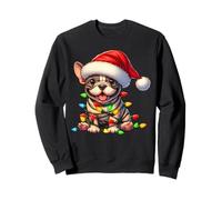 Bouledogue français lumières de Noël chapeau de Père Noël garçons filles enfants Sweatshirt