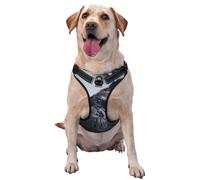 Bouledogue français Mall Chiens Noirs Animaux de Compagnie,Harnais pour Animaux de Compagnie, Harnais réfléchissant réglable pour Chien,XL