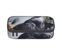 Bouledogue français Mall Chiens Noirs Animaux de Compagnie, Trousse à Crayons, Trousse à Crayons, Trousse à Crayons de Grande capacité, Trousse à cosmétiques