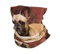 Bouledogue français Mall Puppy Petits chiens bruns, Bandana cache-cou doux couvre-visage cache-cou Tube demi-masque écharpe cagoule