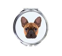 Bouledogue français - miroir avec photo et inscription géométrique par Art-Dog