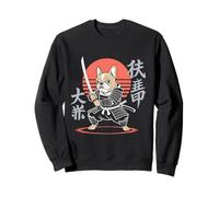 Bouledogue français Ninja Samouraï Anime rétro pour Amoureux des Chiens Sweatshirt