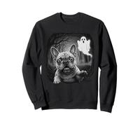Bouledogue français poursuivi par Un fantôme Amusant Halloween Sweatshirt