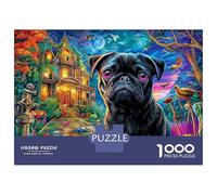Bouledogue français Puzzle 1000 Piece, Puzzle Jeu Éducatif Défi Jouet Jeu D'adresse pour Toute La Famille 52x38cm/1000pcs