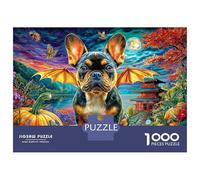 Bouledogue français Puzzle 1000 Piece, Puzzle Jeu Éducatif Défi Jouet Jeu D'adresse pour Toute La Famille 52x38cm/1000pcs