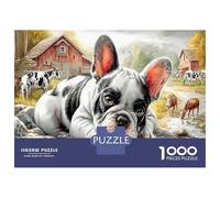 Bouledogue Français Puzzle 1000 Pièces pour Soirée, Activité Ludique Entre Amis, Puzzle en Carton Recyclé, Cadeau Groupe 70x50cm/1000pcs