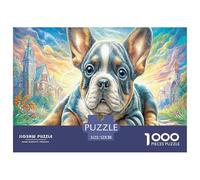 Bouledogue français Puzzle 1000 Pièces, Puzzle Un Jeu Intellectuellement Stimulant Cadeaux pour Adolescents Et Enfants 52x38cm/1000pcs