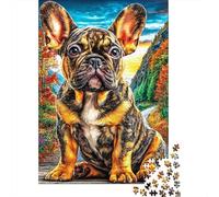 Bouledogue français Puzzle 1000 Pièces, Puzzles Difficiles, Adaptés Aux Adultes Et Aux Enfants, Jeu De Défi Intellectuel 70x50cm/1000pcs