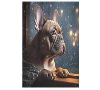 Bouledogue français Puzzles De 1000 Pièces, Puzzle en Bois pour Adultes, Puzzle Impossible, Jeu D'adresse pour Toute La Famille, Puzzle Jeu De Pose pour Adulte Et Enfants