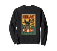 Bouledogue français relaxant style bande dessinée Relax Frenchie Sweatshirt