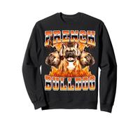Bouledogue français style années 90 Frenchie Flames Sweatshirt
