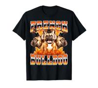 Bouledogue français style années 90 Frenchie Flames T-Shirt