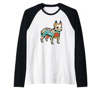 Bouledogue français Sugar Skull Day of The Dead Cadeau pour Chien Frenchie Manche Raglan
