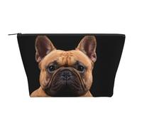 Bouledogue français sur Noir, Trousse de Toilette Trousse de Maquillage Sac à cosmétiques Trousse de Toilette de Voyage Portable