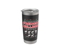 Bouledogue français têtu astuces chien drôle moche Noël Gobelet isotherme en acier inoxydable double paroi